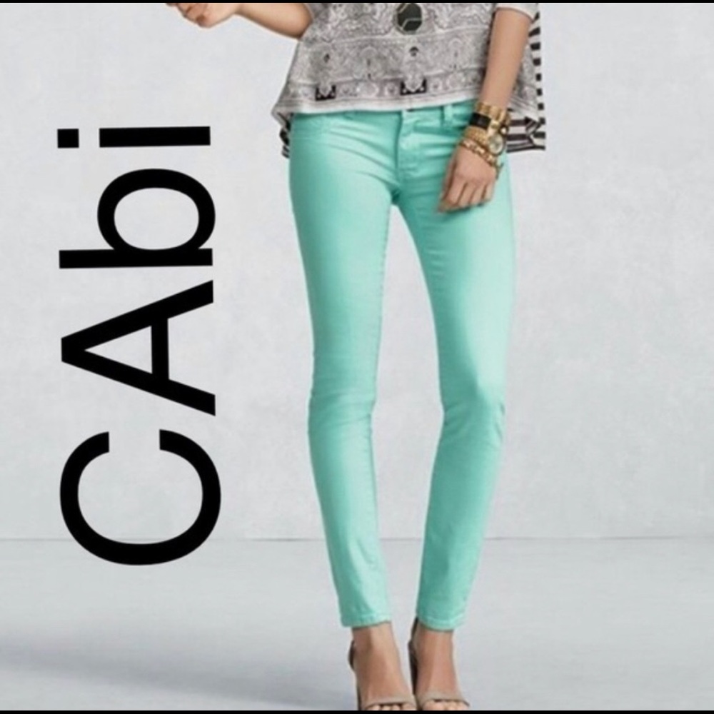 CAbi Mint Green Skinny Jeans for Women